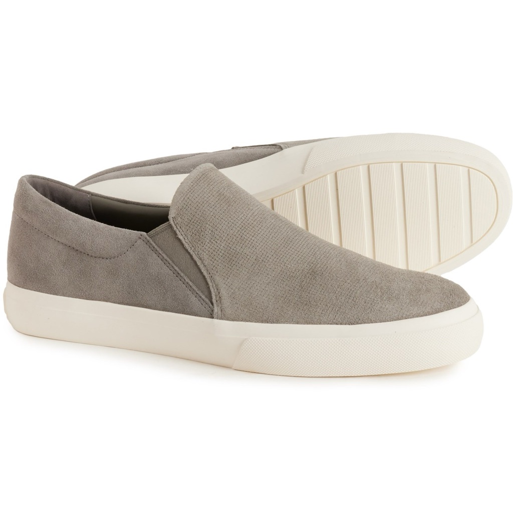 Men's Vince Gray Slip-On Suede Loafers